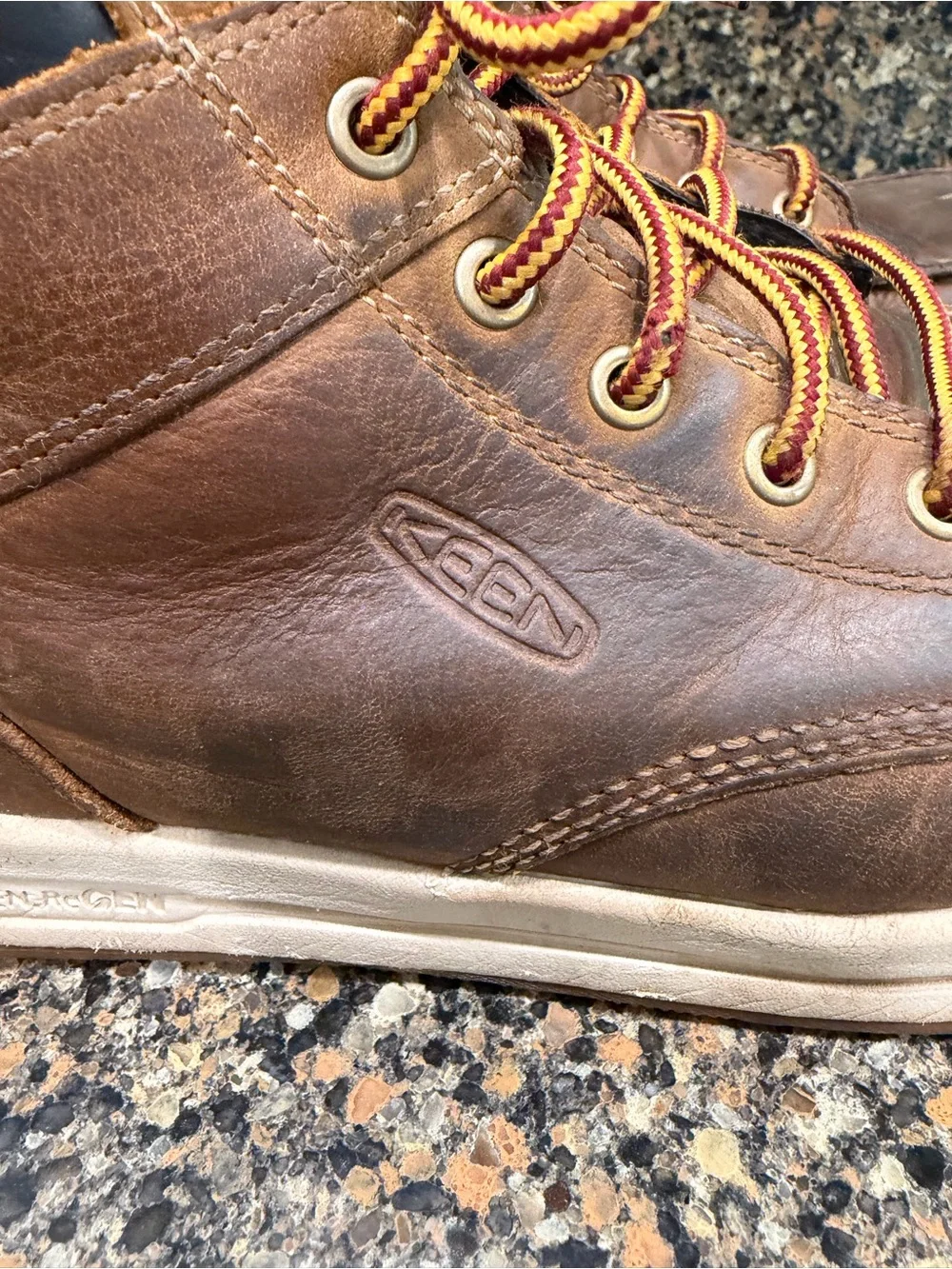 KEEN Men's Brown Leather Lace-Up work Boots 10EE